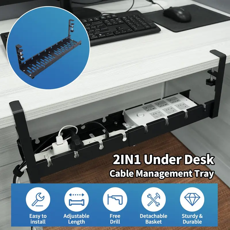 Organizator extensibil pentru cabluri sub birou, imaginea 5